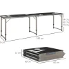 Outsunny Bierpong-Tisch schwarz Aluminium B/H/L: ca. 60x240x70 cm