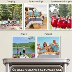 Outsunny Bierpong-Tisch schwarz Aluminium B/H/L: ca. 60x240x70 cm