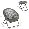 Outsunny Bistro-Set grau Kunststoff B/H/L: ca. 77x78x76 cm