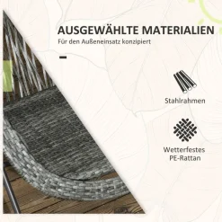 Outsunny Bistro-Set grau Kunststoff B/H/L: ca. 77x78x76 cm