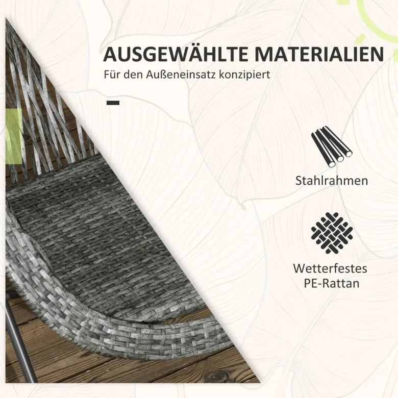 Outsunny Bistro-Set grau Kunststoff B/H/L: ca. 77x78x76 cm