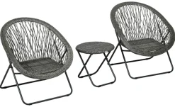 Outsunny Bistro-Set grau Kunststoff B/H/L: ca. 77x78x76 cm