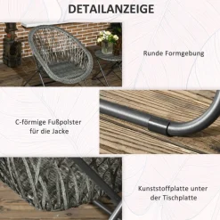 Outsunny Bistro-Set grau Kunststoff B/H/L: ca. 77x78x76 cm
