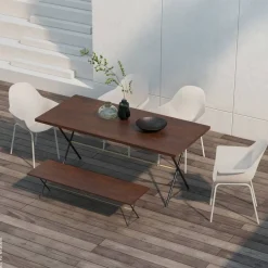 Outsunny Bistro-Set grau Stahl B/H/L: ca. 55x84x59 cm
