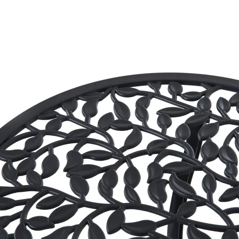 Outsunny Bistroset schwarz Aluminium B/H/L: ca. 60x65x60 cm