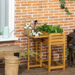 Outsunny Blumenkasten mit Arbeitsfläche