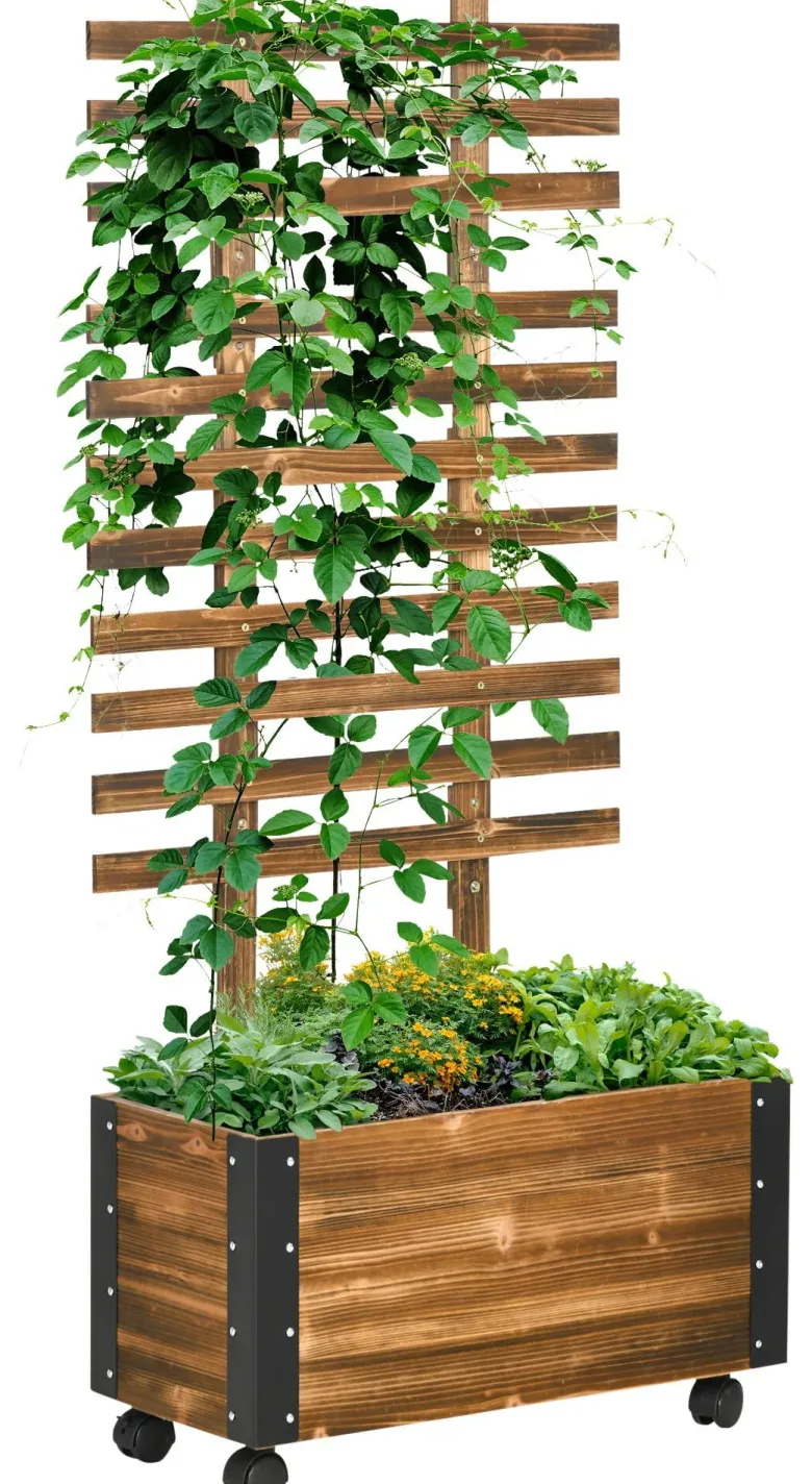 Outsunny Blumenkasten mit Rankhilfe