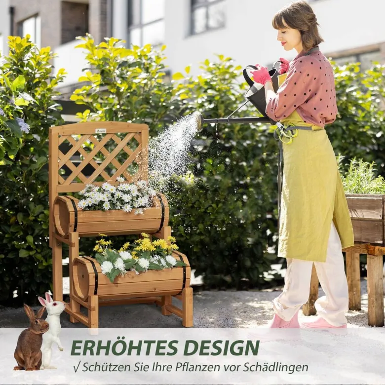 Outsunny Blumenkasten mit Rankgitter