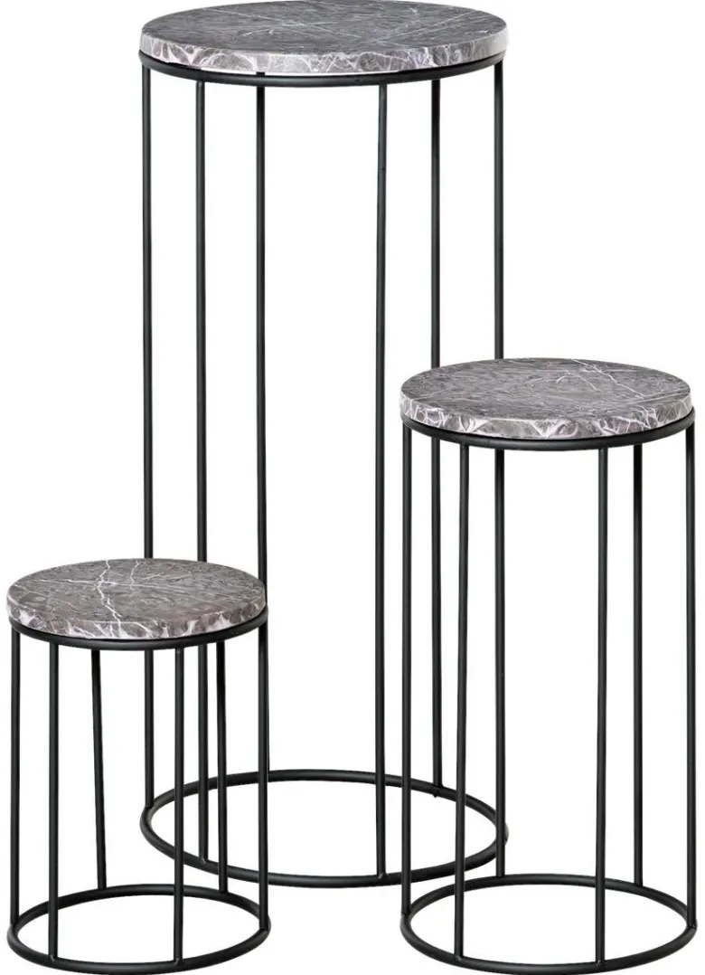 Outsunny Blumenständer schwarz Metall H/D: ca. 70x30 cm