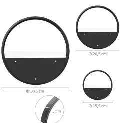Outsunny Blumentöpfe-Set für die Wand schwarz Stahl B/H/L: ca. 30,5x5x30,5 cm