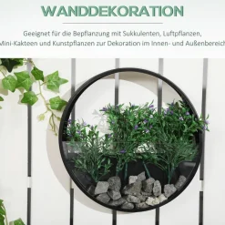 Outsunny Blumentöpfe-Set für die Wand schwarz Stahl B/H/L: ca. 30,5x5x30,5 cm