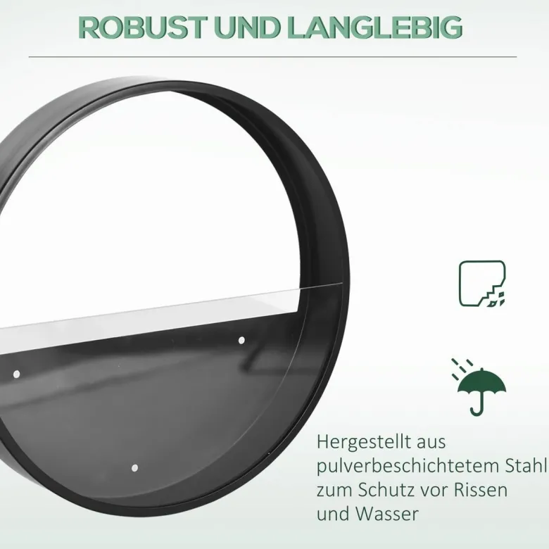 Outsunny Blumentöpfe-Set für die Wand schwarz Stahl B/H/L: ca. 30,5x5x30,5 cm
