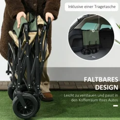 Outsunny Bollerwagen khaki B/H/L: ca. 57x94x100 cm