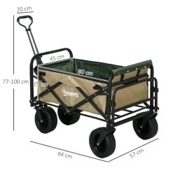 Outsunny Bollerwagen khaki B/H/L: ca. 57x94x100 cm