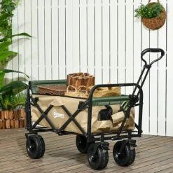 Outsunny Bollerwagen khaki B/H/L: ca. 57x94x100 cm
