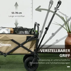 Outsunny Bollerwagen khaki B/H/L: ca. 57x94x100 cm
