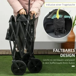 Outsunny Bollerwagen schwarz B/H/L: ca. 52x97x105 cm