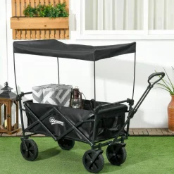 Outsunny Bollerwagen schwarz B/H/L: ca. 52x97x105 cm
