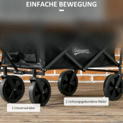 Outsunny Bollerwagen schwarz B/H/L: ca. 52x97x105 cm