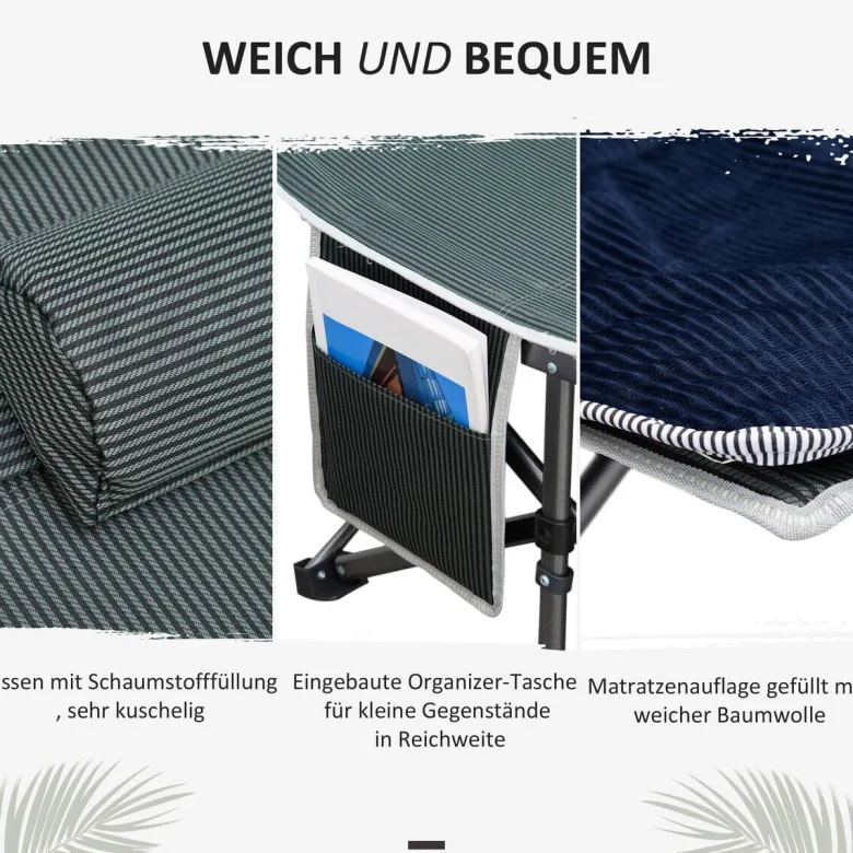 Outsunny Campingbett B/H/L: ca. 64,5x53x188 cm