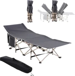 Outsunny Campingbett dunkelgrau Stahl B/H/L: ca. 68x52x190 cm