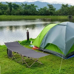Outsunny Campingbett dunkelgrau Stahl B/H/L: ca. 68x52x190 cm