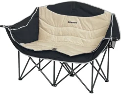 Outsunny Campingstuhl khaki Metall B/H/L: ca. 50x92x134 cm