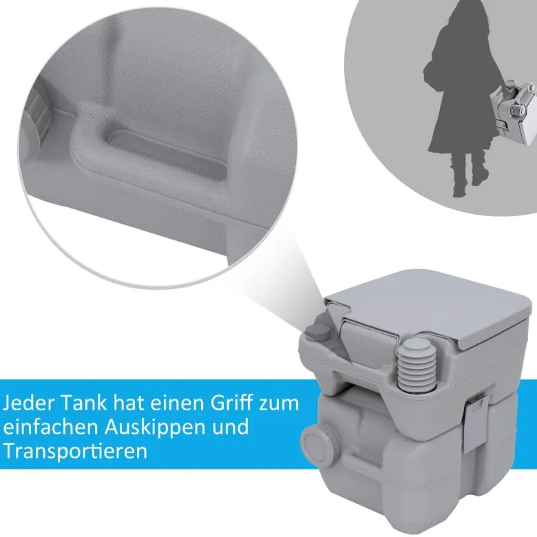 Outsunny Campingtoilette B/H/L: ca. 41x42,5x35,5 cm
