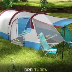Outsunny Campingzelt rot Glas B/H/L: ca. 200x150x420 cm
