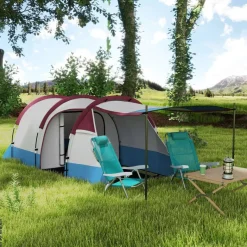 Outsunny Campingzelt rot Glas B/H/L: ca. 200x150x420 cm