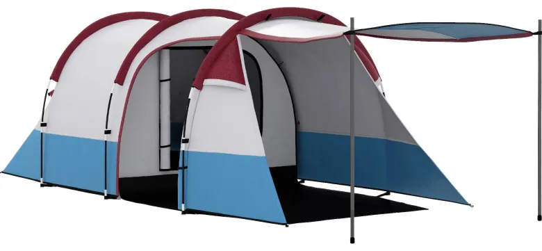 Outsunny Campingzelt rot Glas B/H/L: ca. 200x150x420 cm