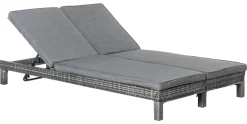 Outsunny Doppelliege grau Metall B/H/L: ca. 120x28x195 cm