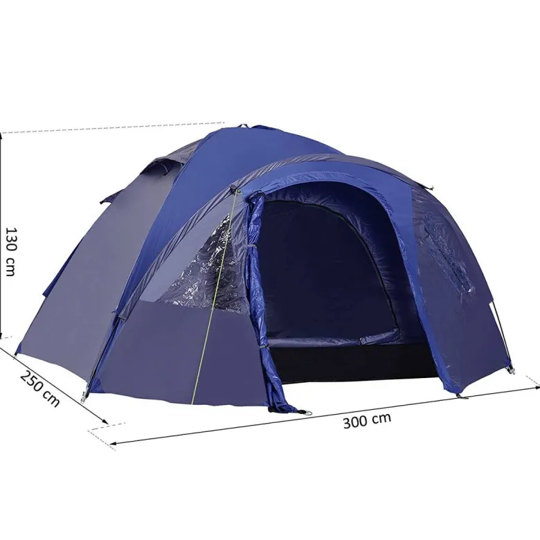 Outsunny Doppelwandzelt blau Kunststoff B/H/L: ca. 300x130x250 cm