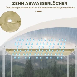 Outsunny Ersatzdach beige Polyester B/H/L: ca. 255x6x250 cm