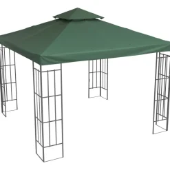 Outsunny Ersatzdach für Metallpavillon grün Polyester-Mischgewebe B/H/L: ca. 300x75x300 cm