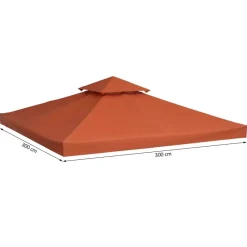 Outsunny Ersatzdach terra Polyester-Mischgewebe B/L: ca. 300x300 cm