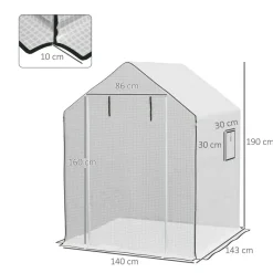 Outsunny Ersatzfolie B/H/L: ca. 143x190x140 cm