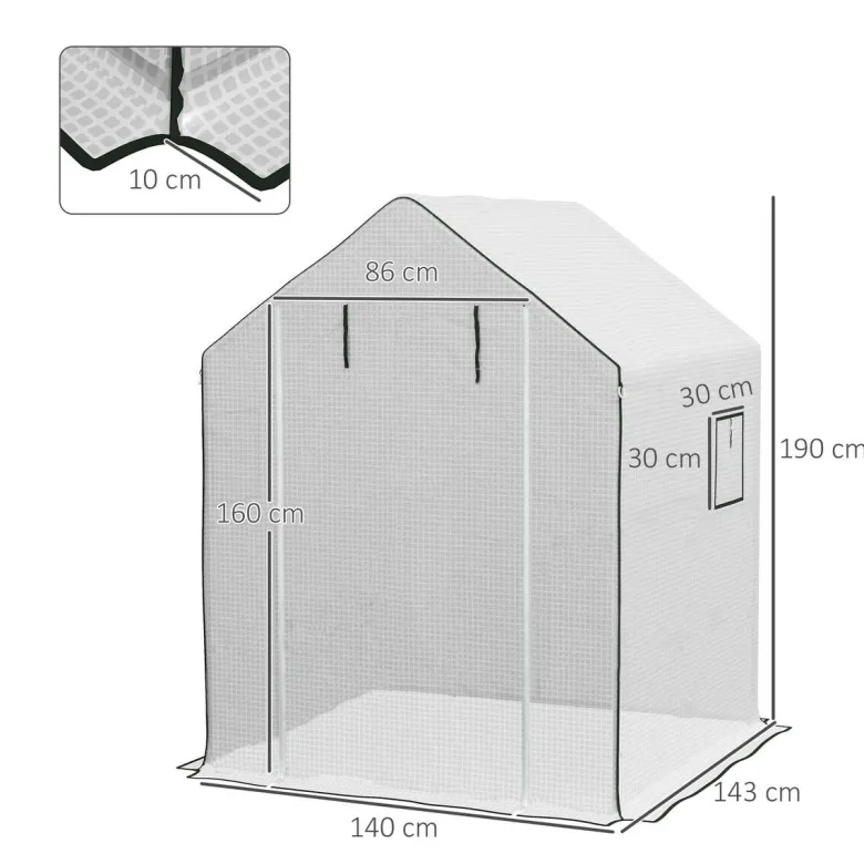 Outsunny Ersatzfolie B/H/L: ca. 143x190x140 cm