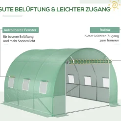 Outsunny Ersatzfolie grün Polyethylen B/H/L: ca. 300x200x300 cm