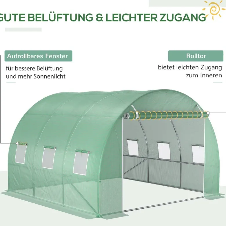 Outsunny Ersatzfolie grün Polyethylen B/H/L: ca. 300x200x300 cm
