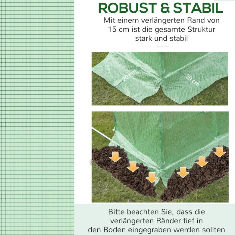 Outsunny Ersatzfolie grün Polyethylen B/H/L: ca. 300x200x300 cm
