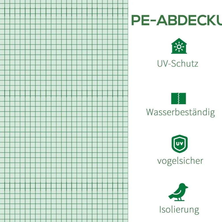 Outsunny Ersatzfolie grün Polyethylen B/H/L: ca. 300x200x300 cm