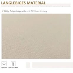 Outsunny Fenstermarkise mit Handkurbel weiß B/T/L: ca. 395x350x245 cm