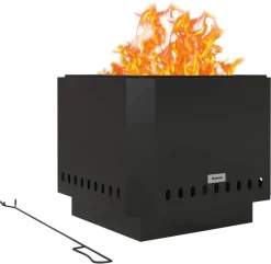 Outsunny Feuerschale schwarz Metall B/H/L: ca. 48x41x48 cm