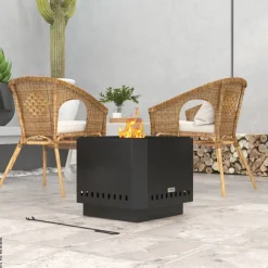 Outsunny Feuerschale schwarz Metall B/H/L: ca. 48x41x48 cm