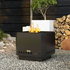 Outsunny Feuerschale schwarz Metall B/H/L: ca. 48x41x48 cm