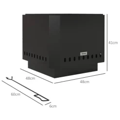 Outsunny Feuerschale schwarz Metall B/H/L: ca. 48x41x48 cm