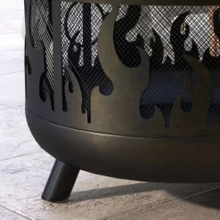 Outsunny Feuerschale schwarz Metall B/H/L: ca. 61x55x61 cm
