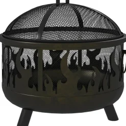 Outsunny Feuerschale schwarz Metall B/H/L: ca. 61x55x61 cm