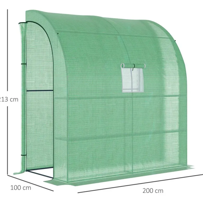 Outsunny Foliengewächshaus mit 4 Regalen B/H/L: ca. 100x213x200 cm